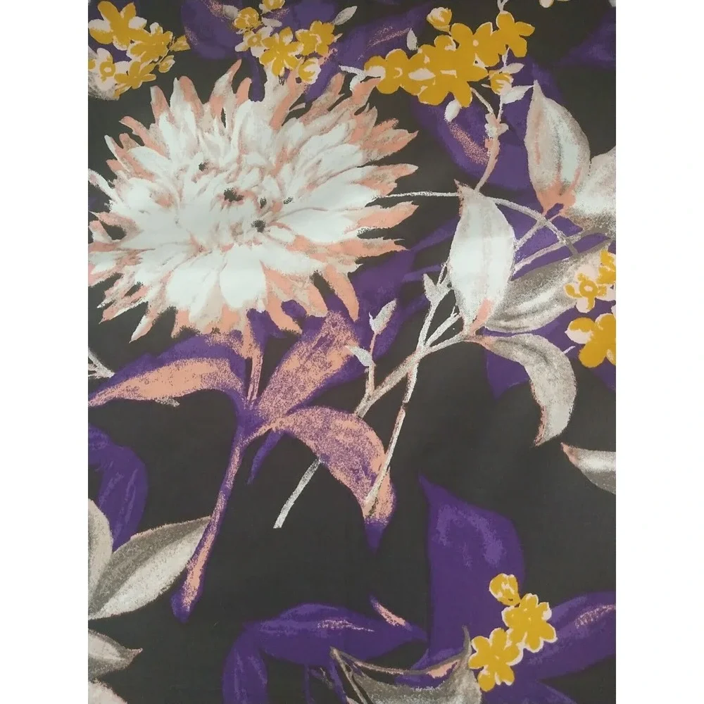 Ann‎ Taylor Skirt Ladies 0/Petite Purple Floral Lined Short Stretch Pencil Work